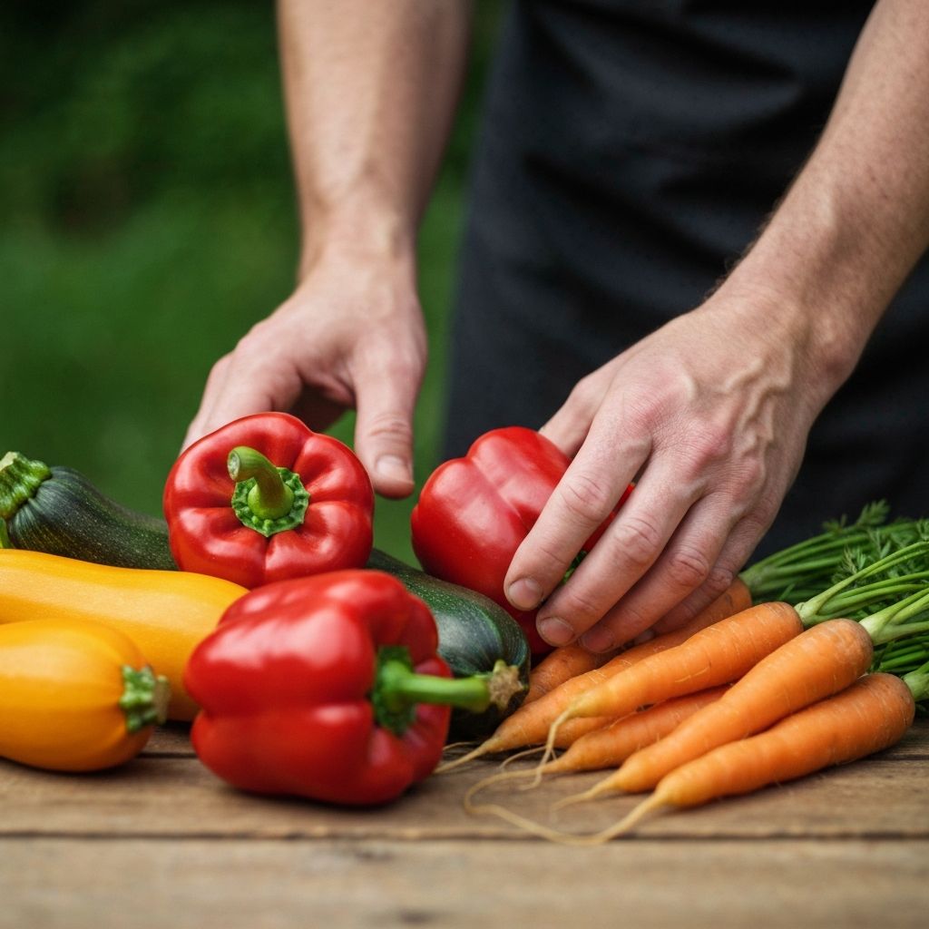 Colorful seasonal vegetables